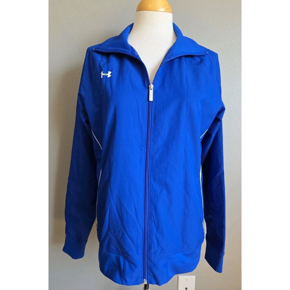 UNDER ARMOUR All Season Gear Windbreaker | Women's M | Full Zip Mesh Lined Blue